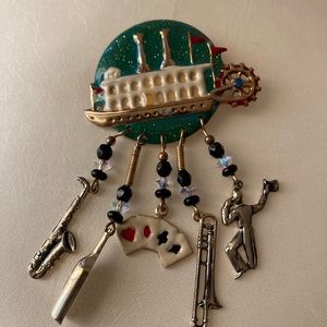 Vintage Moulin Rouge Brooch-New Orleans themed